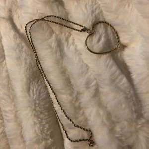 10K - Gold Heart Charm & Necklace